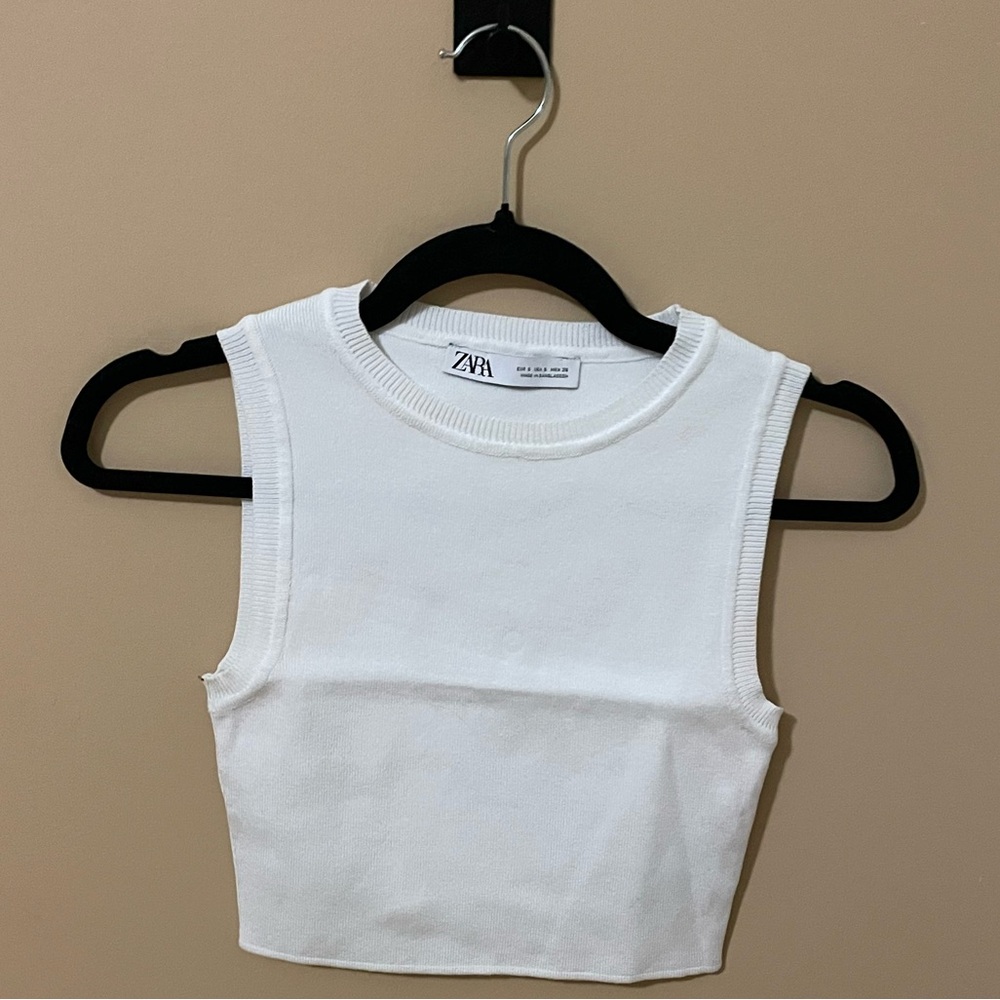 White Knit Sleeveless Top